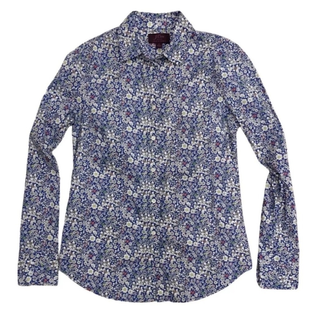 J Crew Slim perfect shirt in Liberty® June's Meadow Navy Sz 2